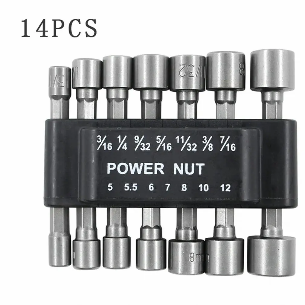 

Втулка Power ful 14 шт., метрическая и имперская розетки, комбинированный набор инструментов, немагнитные аксессуары