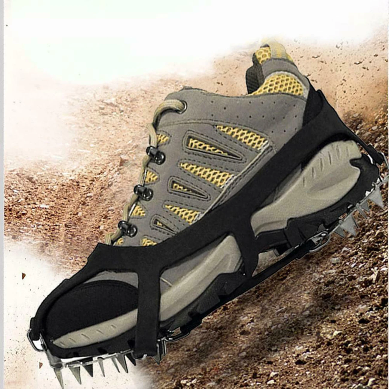 

18 Teeth Climbing Crampons for outdoor winter Walk Ice Fishing Snow Shoes Antiskid Shoes Manganese Steel Shoe Covers