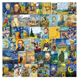 103054pcs oil painting art van gogh graffiti stickers aesthetic decals laptop phone luggage guitar fridge sticker for kids toy free global shipping