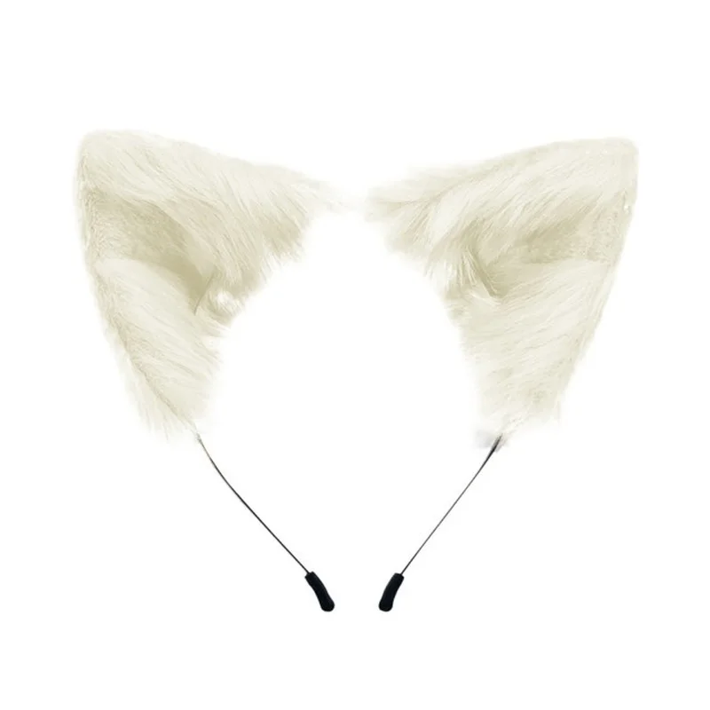 Симпатичная плюшевая повязка на голову с кошачьими ушками из искусственного