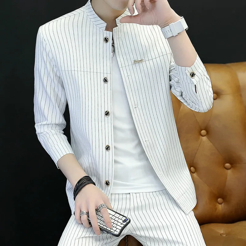 Мужская одежда летний костюм мужской Молодежный корейский тренд