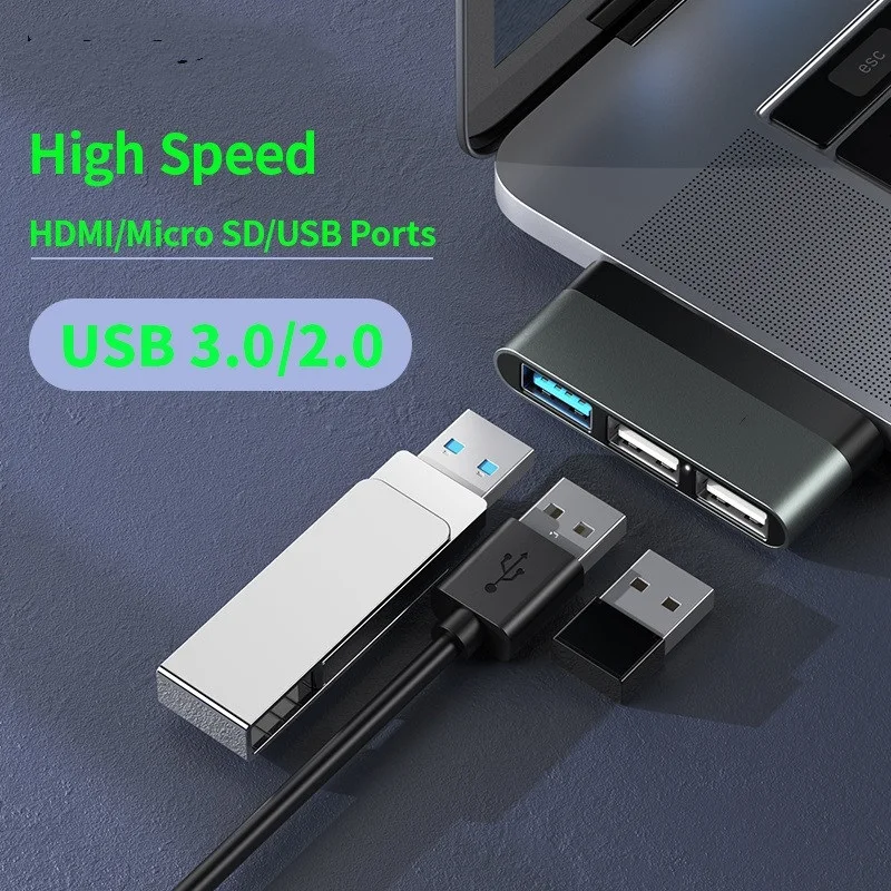 

Мини-концентратор 7SKL с кабелем Type-C, USB 3,0, 2,0, разветвитель с несколькими USB-портами для iPad Pro/ноутбука/телефона/ПК, высокоскоростной расширите...