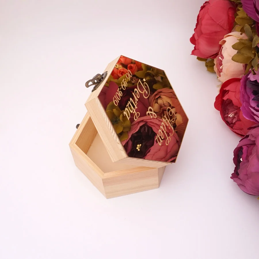 Персонализированная Свадебная коробка для конфет акриловые зеркальные сувениры