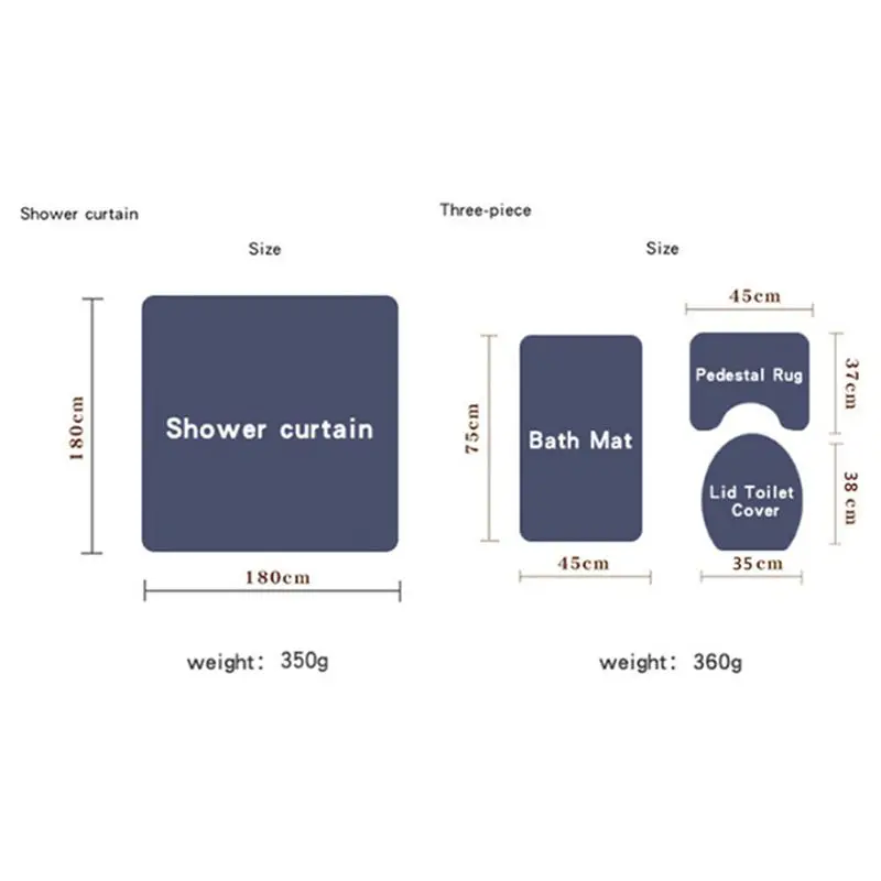 

Valentine's Day 3D Digital Printing Shower Curtain 4-piece Set For Home / Hotel / Party Decoration