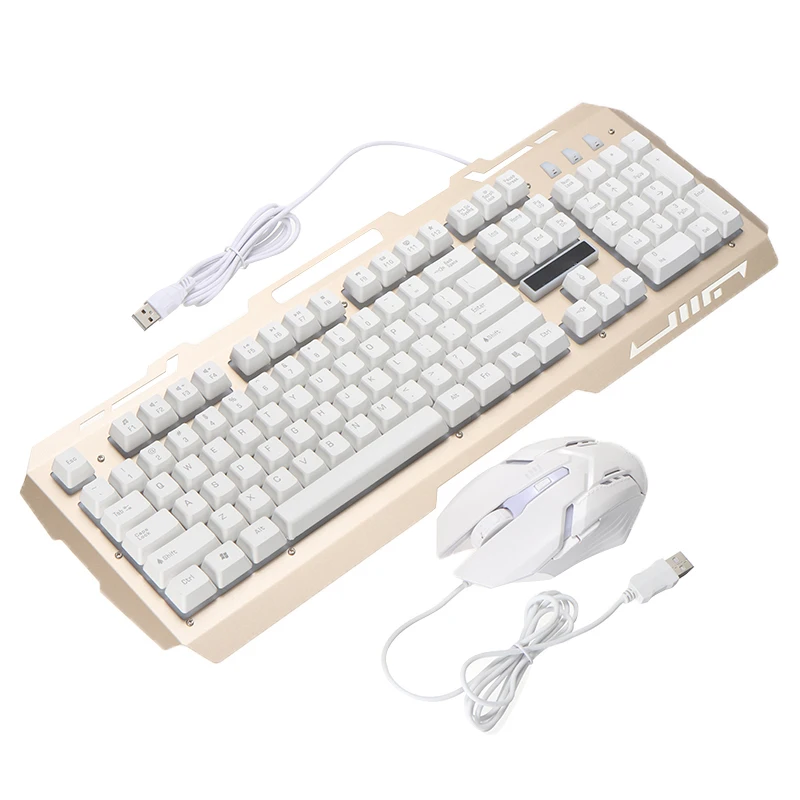 Прочная USB Проводная игровая клавиатура и мышь светодиодсветодиодный светящаяся