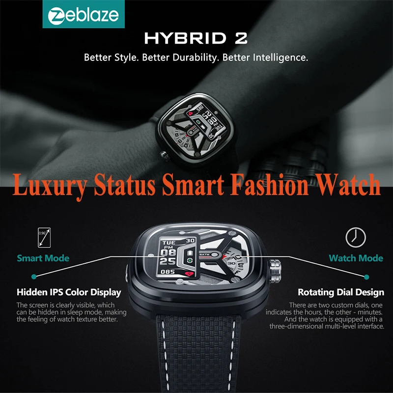 Новинка Zeblaze Hybrid 2 Smartwatch кровяное давление 50 м водонепроницаемый отслеживание