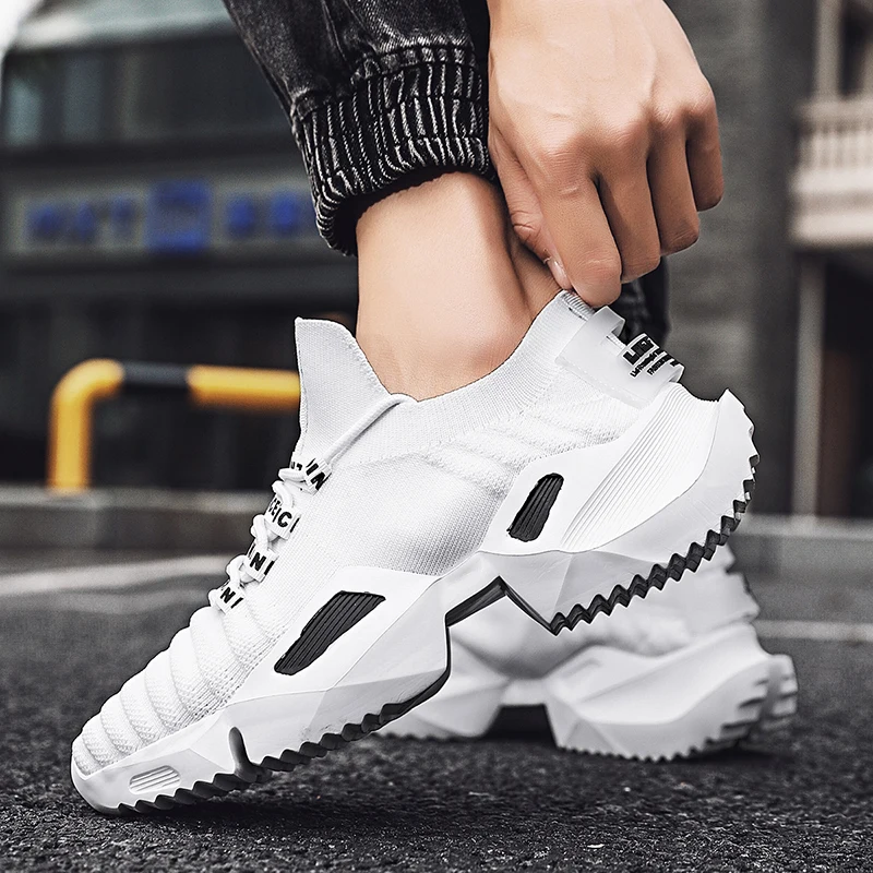 Мужская прогулочная обувь из дышащей кожи на шнуровке для тенниса весны и