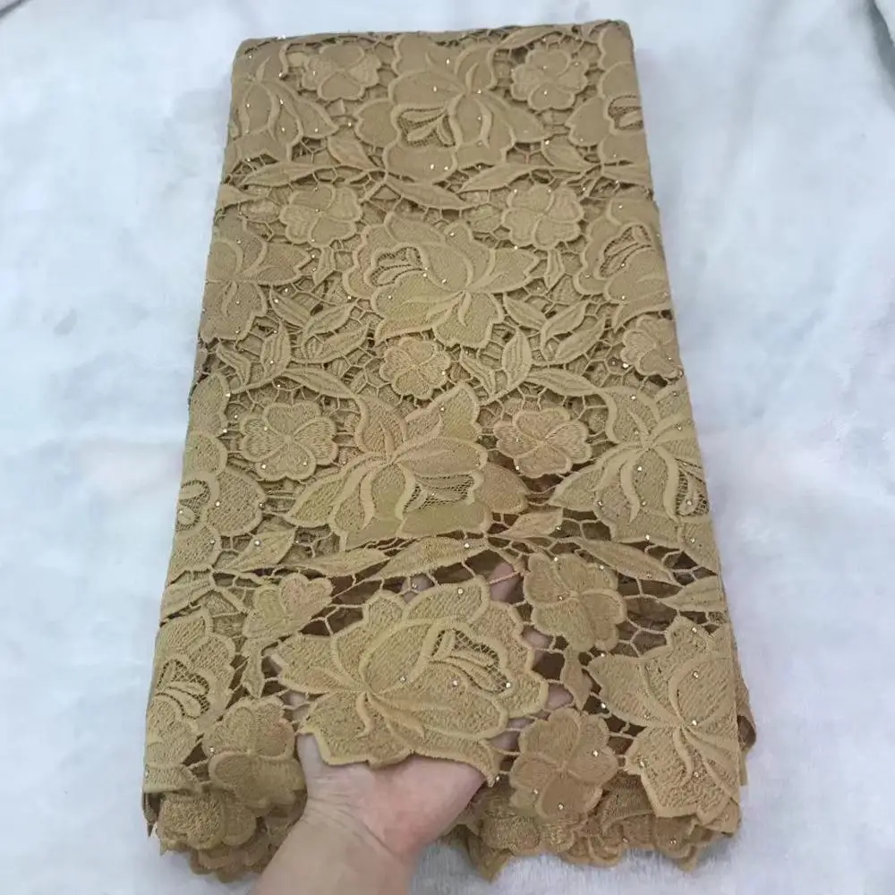

2019 Latest African Lace Fabric High Quality French Net Embroidery Tulle Lace Fabric For Nigerian Wedding Party Dress