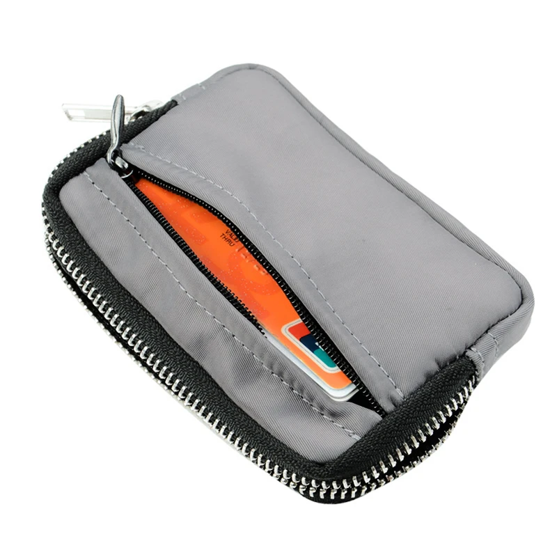 grey Женский кошелек, кредитный держатель для карт, сумка для RFID, Оксфордский держатель для ключей, клатч для девушек, кошелек для монет - Цвет: grey