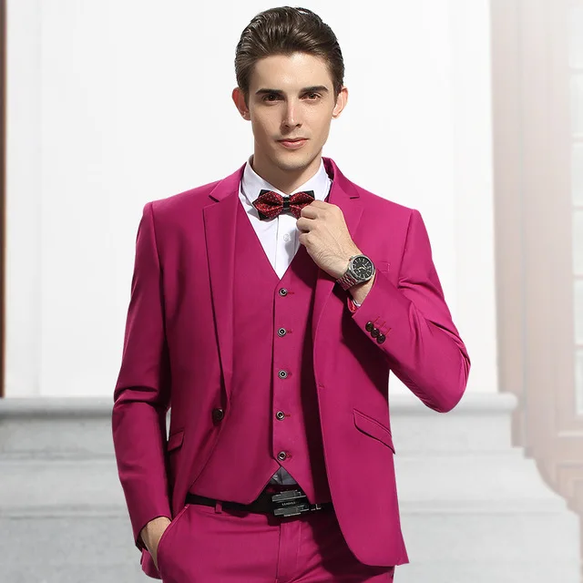 

Новое поступление, мужские смокинги для жениха с вырезом на воротнике, ярко-розовые мужские костюмы, Свадебный блейзер для лучшего человека...