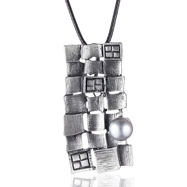 Grey Pearl Модные ювелирные изделия в стиле бохо, подарки для женщин, колье, начальная длинная цепочка, готическое персонализированное массивное ожерелье из бисера на заказ - Окраска металла: Grey Pearl