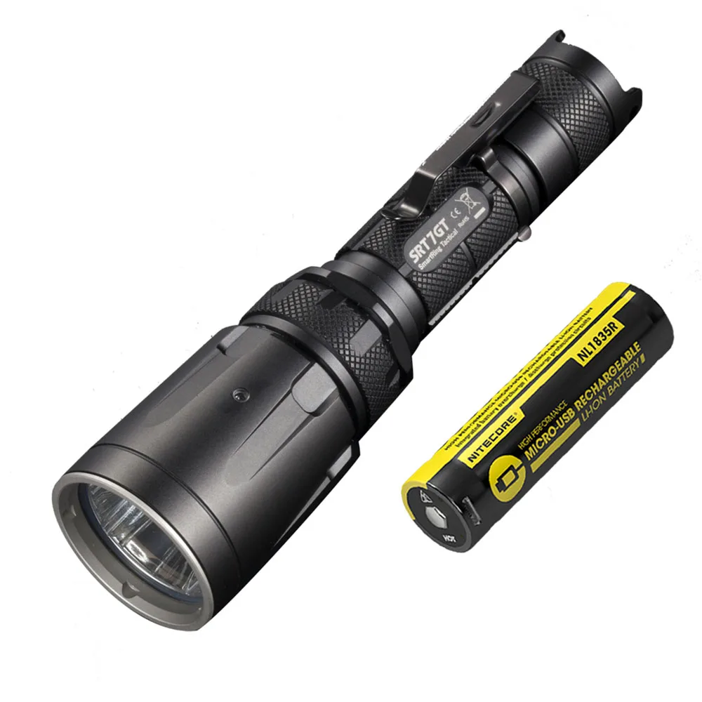 SRT7GT NL1835R NITECORE SRT7GT фонарик умный селектор кольцо CREE XP-L HI V3 RGB Свет Макс 1000 люмен луч бросок 450 м тактический фонарь - Испускаемый цвет: SRT7GT NL1835R