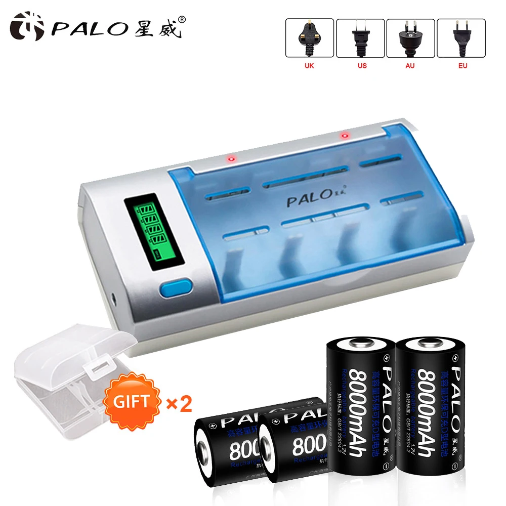 ЖК дисплей Умный интеллектуальный аккумулятор зарядное устройство для AA/AAA/SC/C/D/9