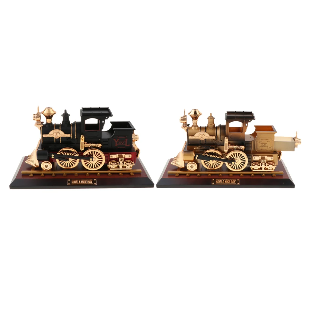 

Vintage Locomotive Music Box Mechanism Musical Case with Base Art Handicraft