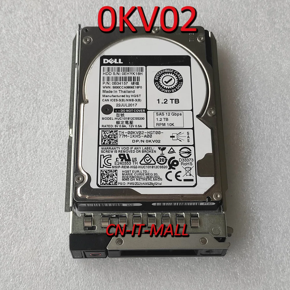 

2.5 1.2T 00KV02 0KV02 HUC101812CSS200 1.2TB SAS 12G 10K HDD Hard Drive