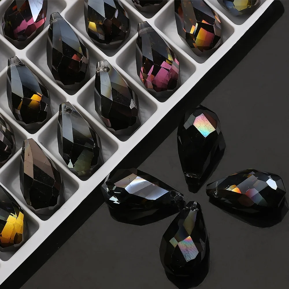 

Hot Water Drop Glass Beads For DIY Necklace Earrings Crystal High Quality Jewelry Accessories 12*22mm Pendant Dropshipping