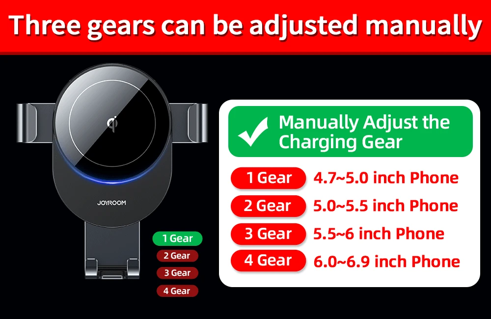 Joyroom 15W Wireless Charger Car Mount for Air Vent Mount Car Phone Holder Intelligent Infrared Fast Wireless Charging Charger phone holder for car