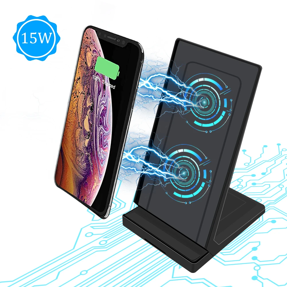 

15 Вт Беспроводное зарядное устройство для Iphone Airpods Xiaomi huawei Samsung