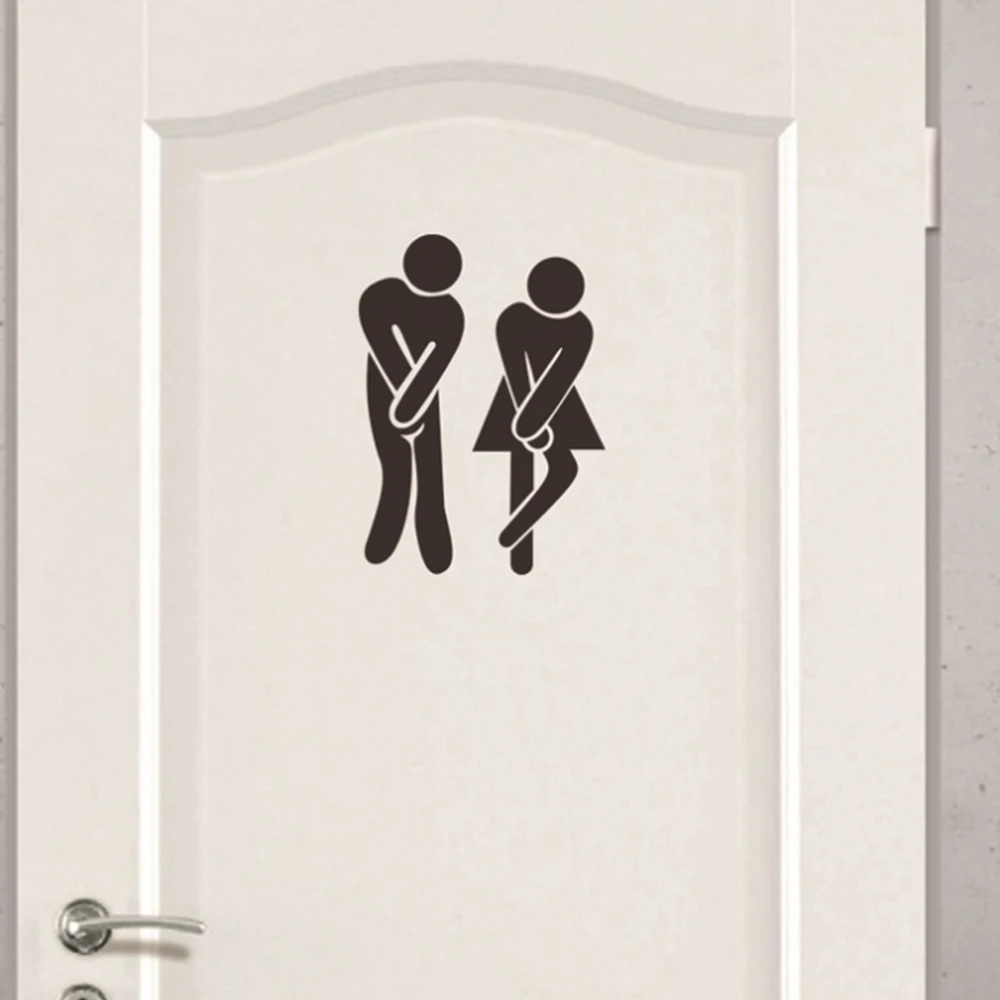 Наклейки на двери унитаза для общественных мест украшение дома креативное
