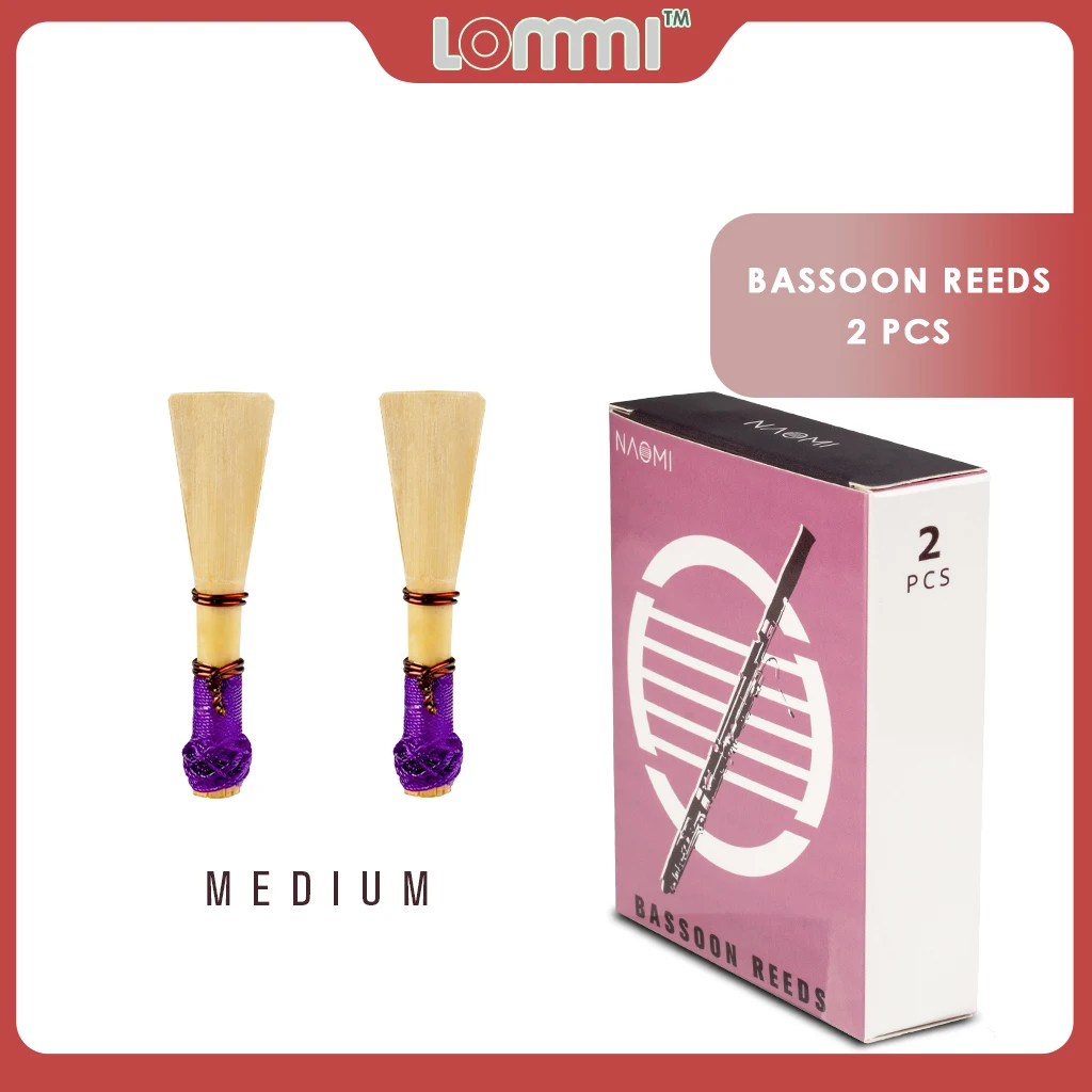 

LOMMI 2pcs Professional Bassoon Reeds Selected Bamboo Reed Handmade Medium Strength Durable Reeds Holder Woowinds