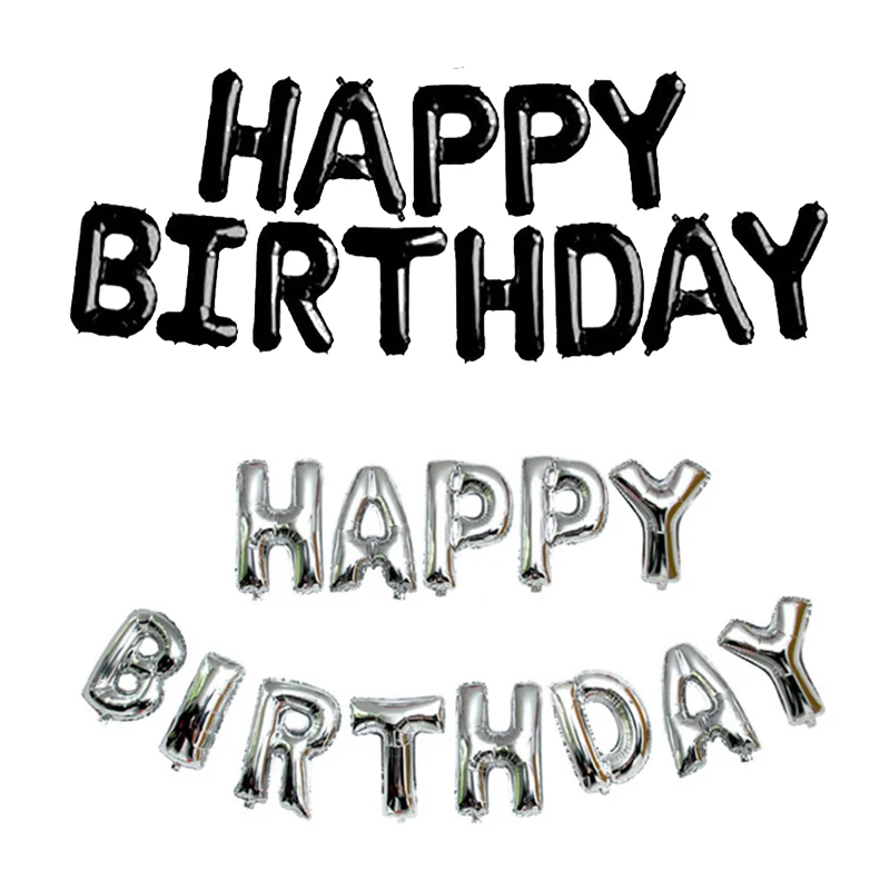 С днем рождения воздушные шары баннер розовое золото 16 дюймов алюминиевая фольга