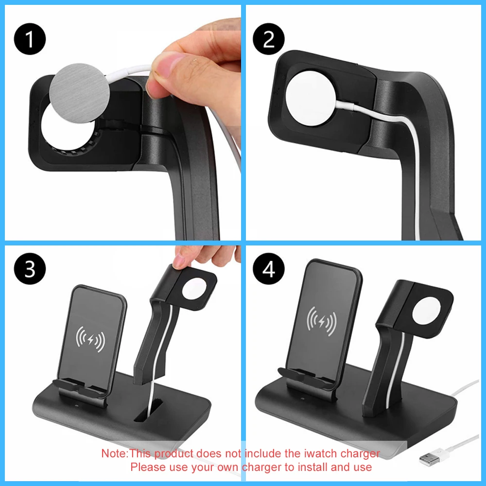 2 в 1 двойная Беспроводная зарядная док-станция для Apple Watch 5 4 3 AirPods Pro iPhone XR 11 XS Max 8 Plus