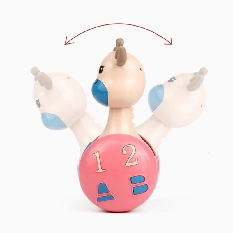 Sliding Deer Tumbler Rattle Toys For 0-12 Months Baby Newborn Teether Rattle Education Infant Hand Bell Mobile Stroller Toy Gift