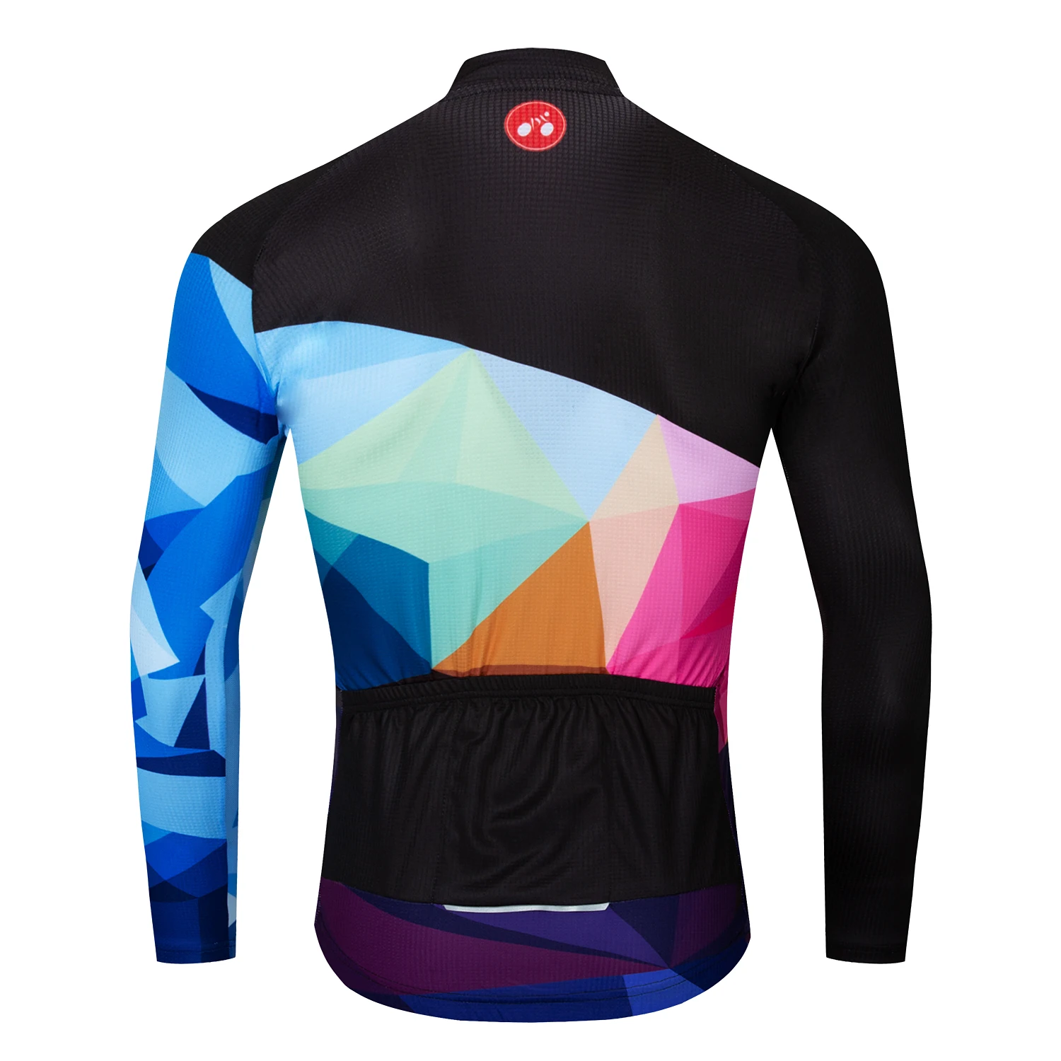 Мужская спортивная одежда Черная майка с длинным рукавом и радужной расцветкой