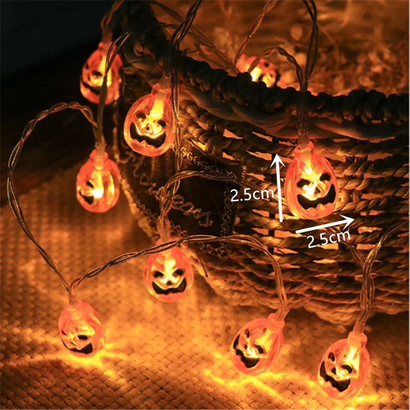 Светодиодная гирлянда на Хэллоуин 1 шт. светильник ящаяся в виде черепа тыквы