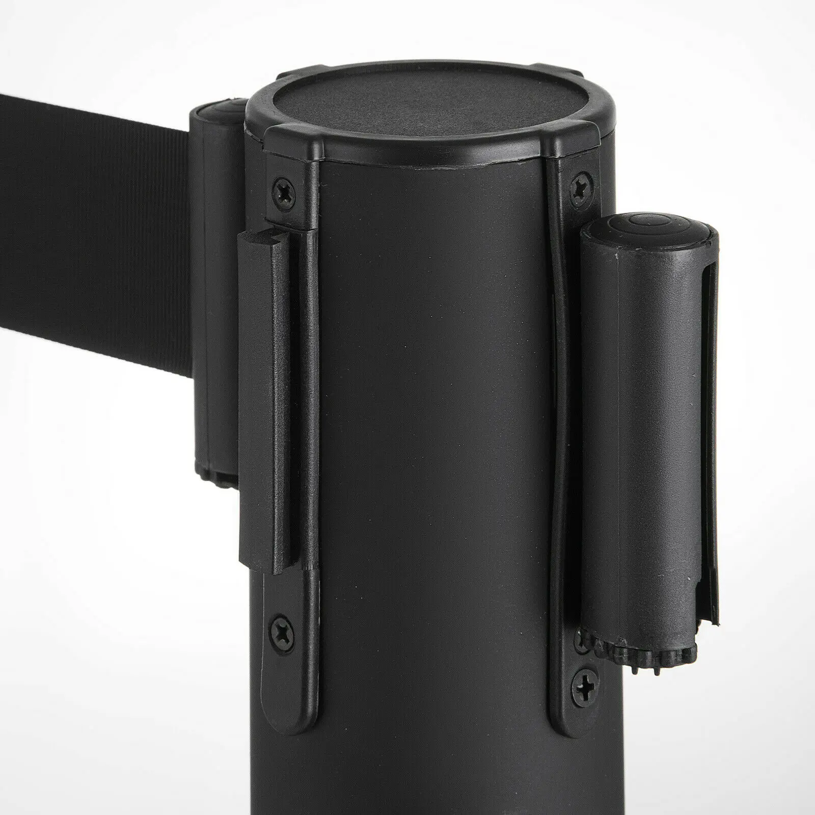 

6Pcs Queue Barrier Posts Black Retractable Belt Stainless Steel Concerts