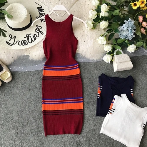 red Gagarich для женщин стрейч облегающее платье Летний жилет без рукавов Vestidos сексуальный крест полые Трикотажные Элегантные платья для роковой - Цвет: red