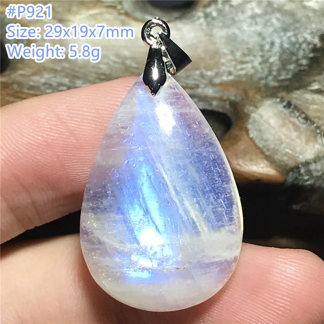 

Natural Blue Light Moonstone Pendant Jewelry For Women Men Healing Love Gift Luck Crystal Beads Stone Sliver Gemstone AAAAA