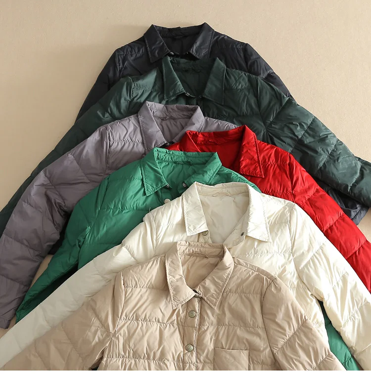New Women Elegant Down Jacket White Duck Down Jackets Autumn And Winter Warm Coats Female Outwear