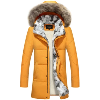 yellow 2 5XL белая куртка-пуховик на утином пуху, Женское зимнее пальто с гусиным пером, длинная парка с мехом енота, теплая верхняя одежда с кроличьим мехом размера плюс WJM19 - Цвет: yellow 2