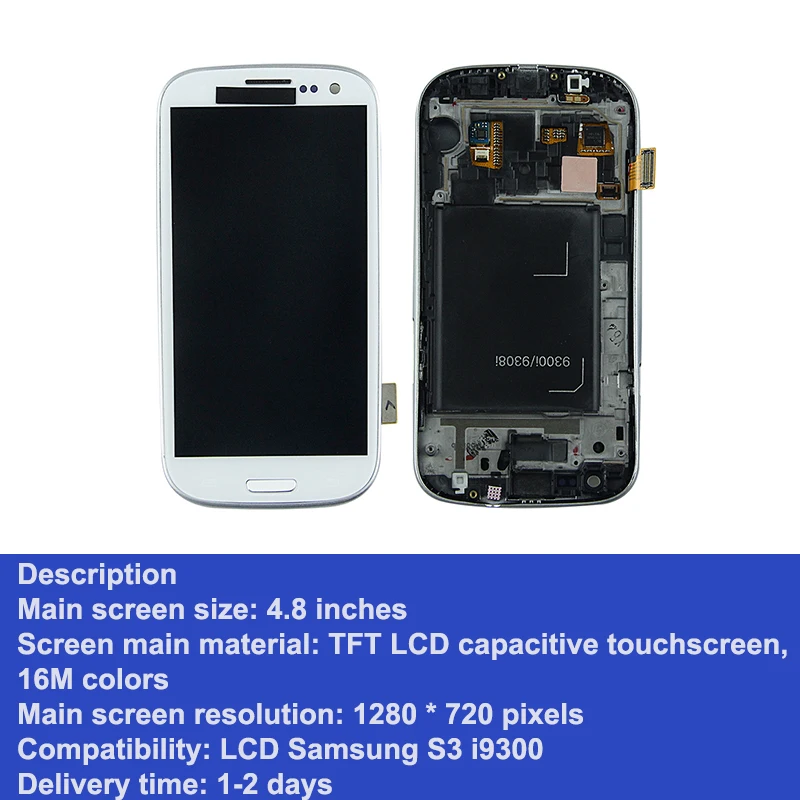 100% tested Original Super AMOLED 4.8" S3 LCD for Samsung Galaxy i9300 i9300i i9308 touch screen digitizer assembly | Мобильные