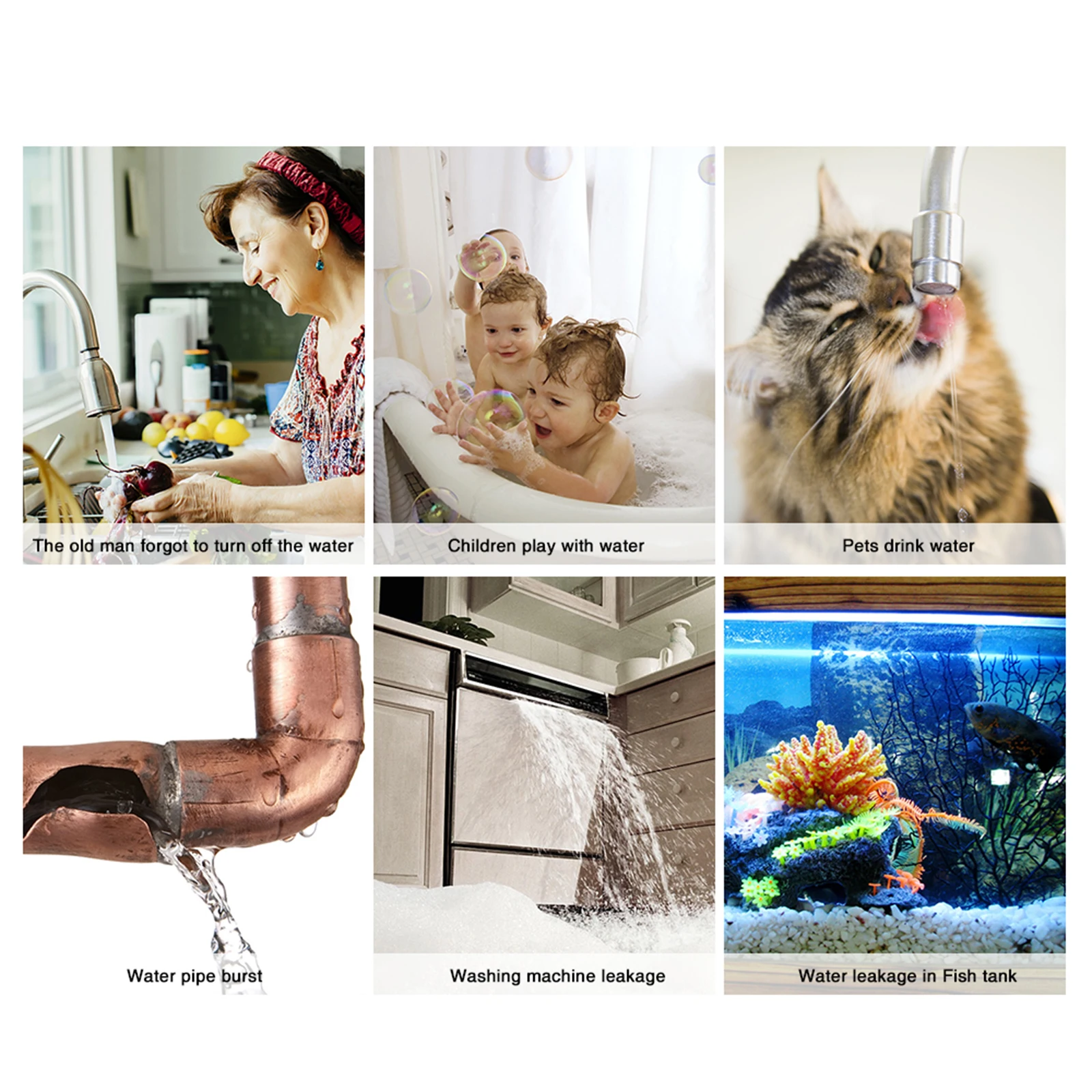 

WiFi Water Leak Sensor Water Leakage Detection Alarm Water Level Detector Overflow Alarm Notification Push Smart Life