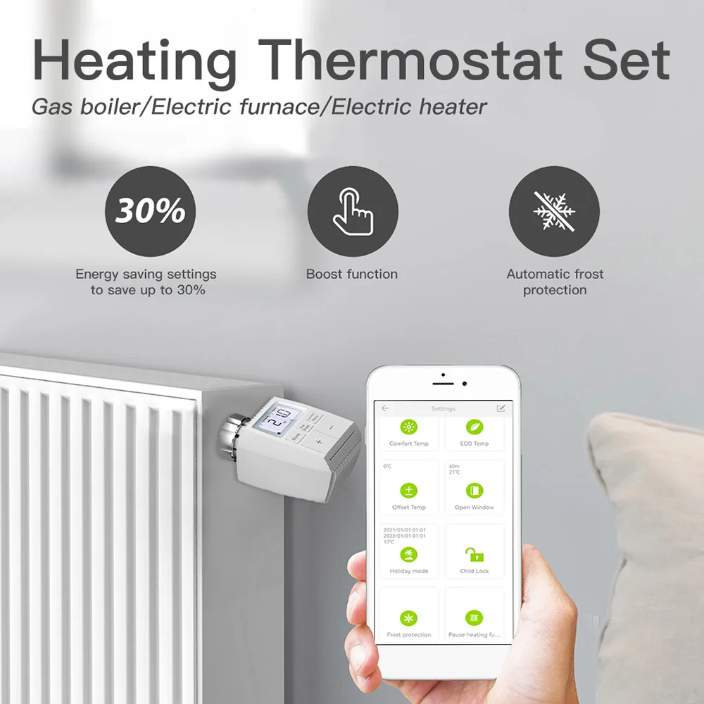 Термостат с клапаном радиатора Tuya Zigbee 3 0 контроллер температуры TRV