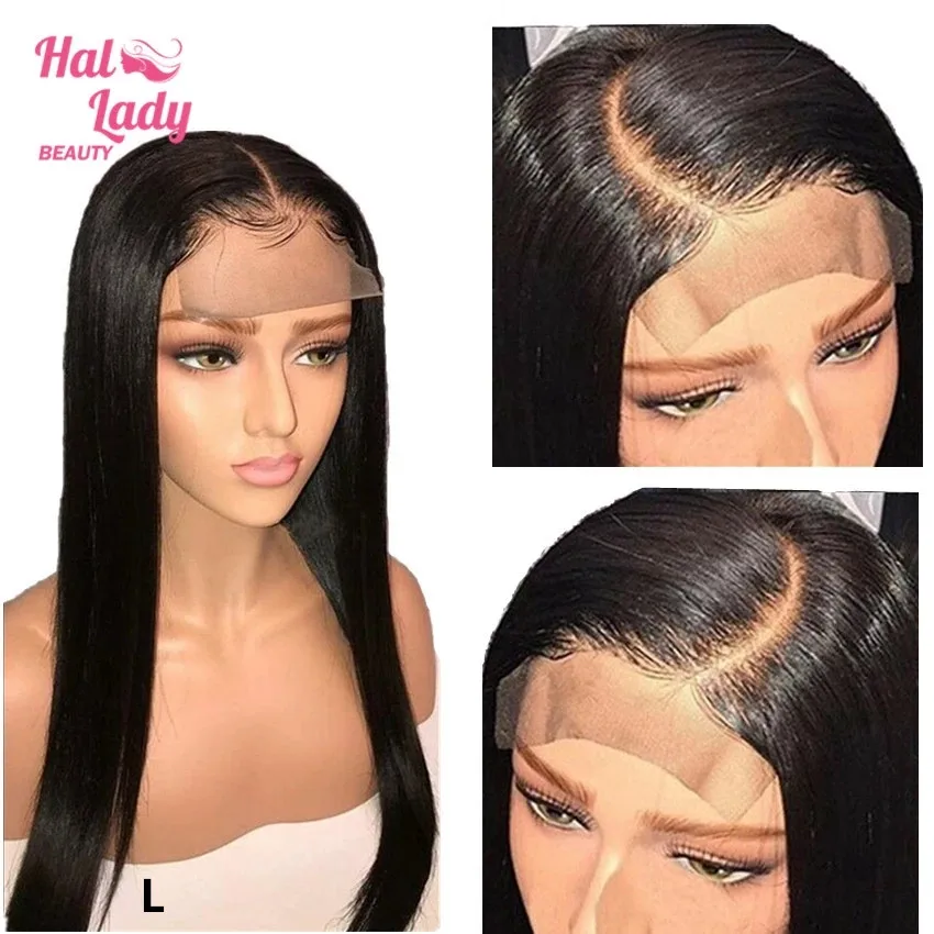 Парик из бразильских человеческих волос Halo Lady Beauty 4*4 с закрытием шнурка прямая