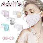 Маски кружевные одноразовые для женщин, 4 слоя, с заушными петлями, для косплея на Хэллоуин, лето, 50 шт.