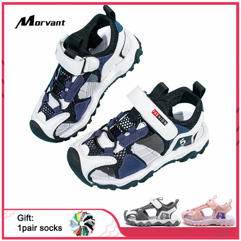 Детские сандалии защитой ног детские дышащие носки для мальчиков и пляжные туфли