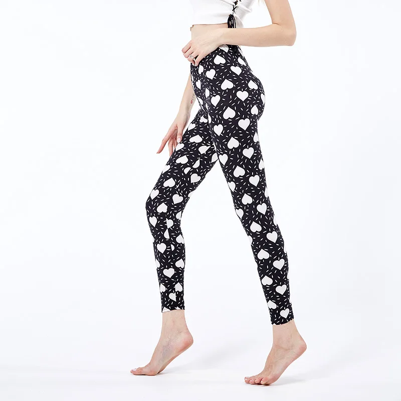 

Sexy Fitness Leggings White Love Printed Leggings Stretchy Legging Push Up Soft Pants Gym Sport Running Leggings