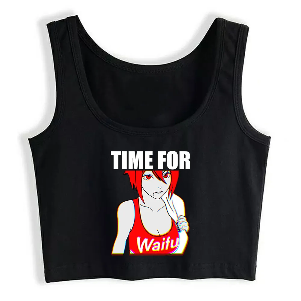 

Crop Top Women Time For Waifu Harajuku Tank Top Women Casual Women Clothes
