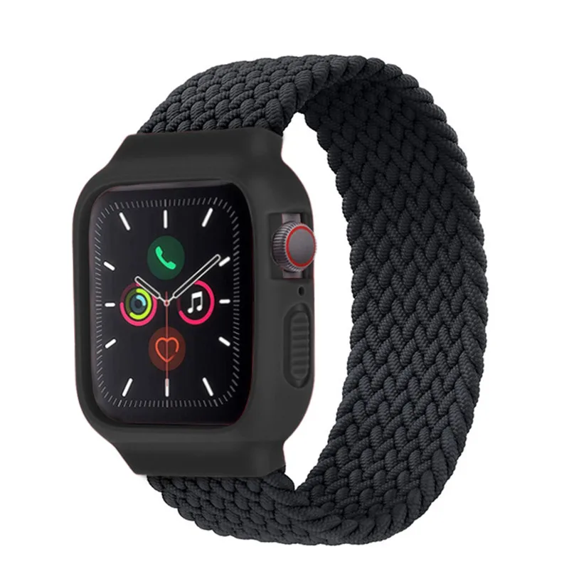 Чехол и ремешок для Apple Watch Band 44 мм 40 iWatch band 38 42 эластичный плетеный соло браслет watch