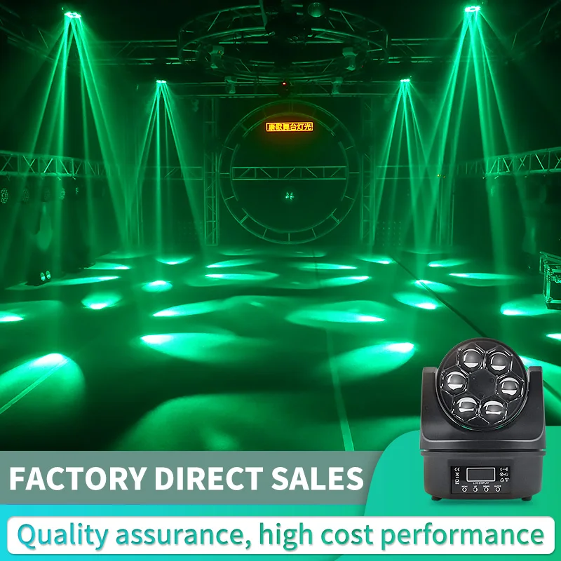 6 Eyes Bee Light Moving Head Beam Light Stage Lights Beam Light Laser Light Disco DJ Light Show for Party Wedding Bar Christmas