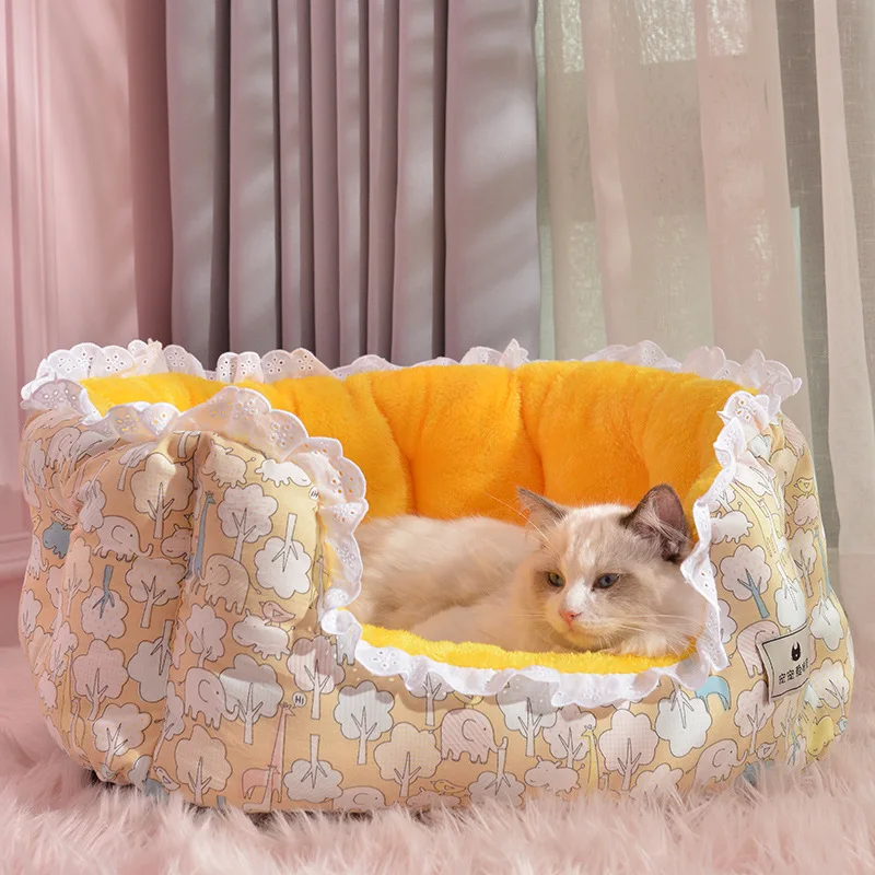 

Cat's Nest Warm In Winter Closed Removable Four Seasons General House Villa Bed House Dog's Nest Pet Cat General Supplies