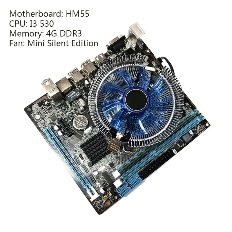

1Set HM55 Computer Motherboard I3 I5 Lga 1156 4G Memory Fan Desktop Mainboard Drop Shipping