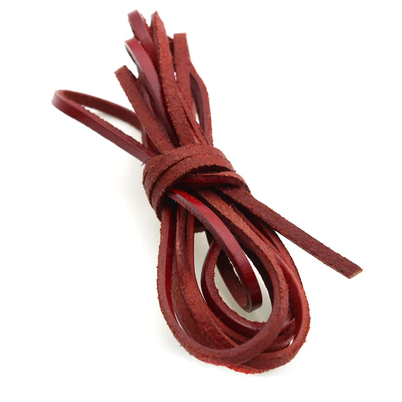 2 м шнур из натуральной кожи для браслет ювелирных изделий ретро красно