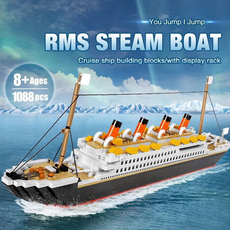 Yeshin PG15005 игрушки из фильма 1088 шт. модель парового корабля MOC RMS строительные блоки