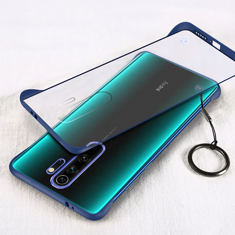 Для Red mi Note 8 Pro Чехол Безрамное Кольцо Прозрачный ударопрочный чехол для Xiaomi mi 8 9 T SE A2 Lite Red mi Note 7 K20 Pro 7A чехол - Цвет: Синий