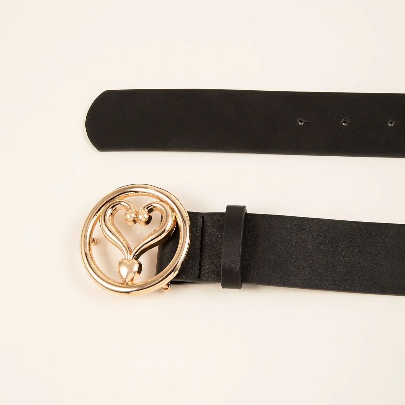 

Love Button Black Women's Belt